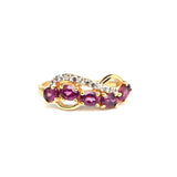 Rhodolite and White Topaz Gold Ring