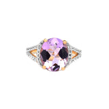 Rosa De France Amethyst and White Topaz Gold Ring