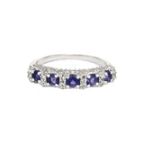 Iolite and White Topaz Silver Ring