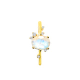 Moonstone and White Topaz Gold Ring