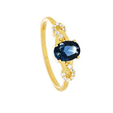 London Blue Topaz and White Topaz Gold Ring