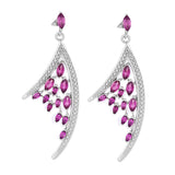 Rhodolite Silver Dangling Earring