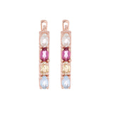 Multi-gemstone Rose-gold Stud Earring