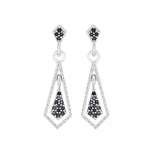 Black Spinel Silver Dangling Earring