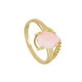 Pink Opal Gold Ring