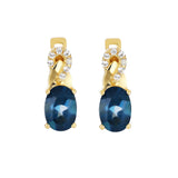 London Blue Topaz and White Topaz Gold Earring