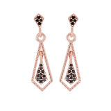 Black Spinel Rose-gold Dangling Earring