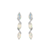 Opal and White Topaz Silver Stud Earring