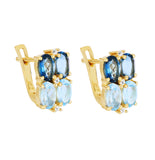 Multi-Topaz Gold Earring