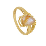 Golden Rutilated Quartz Gold Ring