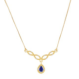 Iolite and White Topaz Gold Necklace