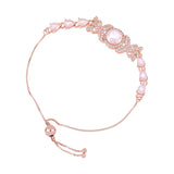 Rose Quartz and White Topaz Rose-gold Bracelet