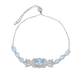 Blue Topaz and White Topaz Silver Bracelet