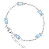 Blue Topaz and White Topaz Silver Bracelet