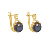 Labradorite and White Topaz Gold Earring