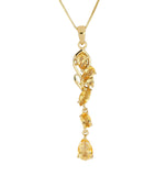 Citrine Gold Pendant With Chain