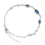 London Blue Topaz and White Topaz Silver Bracelet