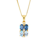 Multi-Topaz Gold Pendant With Chain