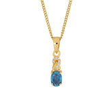 London Blue Topaz and White Topaz Pendant With Chain