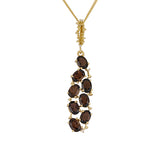 Smoky Quartz and White Topaz Gold Pendant With Chain