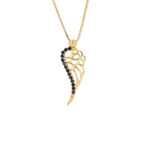 Black Spinel Gold Pendant With Chain