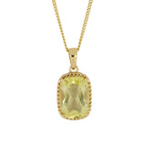 Lemon Quartz Gold Pendant With Chain