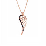 Black Spinel Rose-gold Pendant With Chain