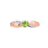 Peridot and White Topaz Rose-gold Ring